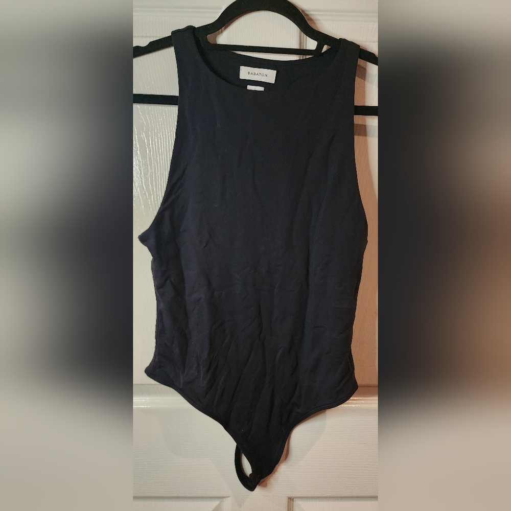 Babaton Black Ribbed Tank Bodysuit